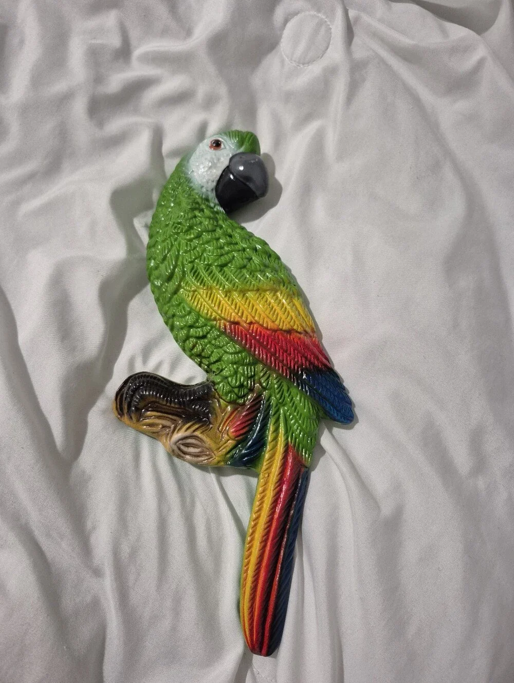 Decorative Green Multi-Color Parrot Wall Accent